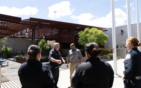 [Congressman Don Davis talking with Border Control Officers in Nogales, Arizona]