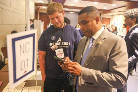 Rep. Davis Tests App Challenge 
