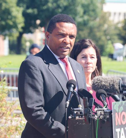 Rep. Don Davis at Podium